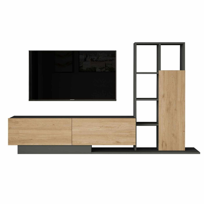 Hanah Home For1-Sa Soporte para TV Natural y Antracita